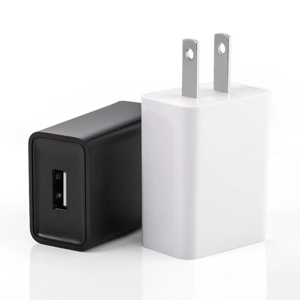 Caricabatterie Portatile Rapido 5V 2A per Telefono, Adattatore USB Leggero con Spina EU/US per Casa e Viaggio