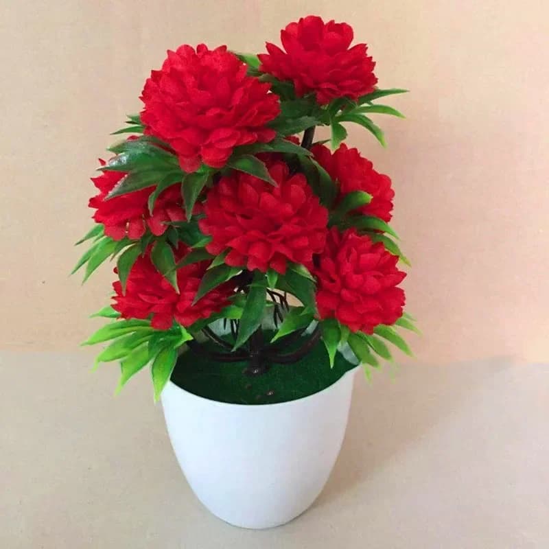 Artificial Crisantemi Bonsai, Desk Decoration, Silk Plant for Home, Office and Garden