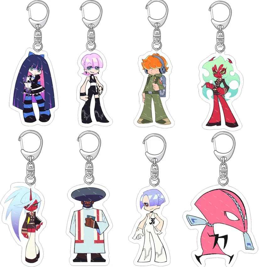 55MM Anime Panty & Stocking with Garterbelt Acrylic Keychain Panty·Anarchy Stocking·Anarchy Garterbelt Figure Cute Gifts
