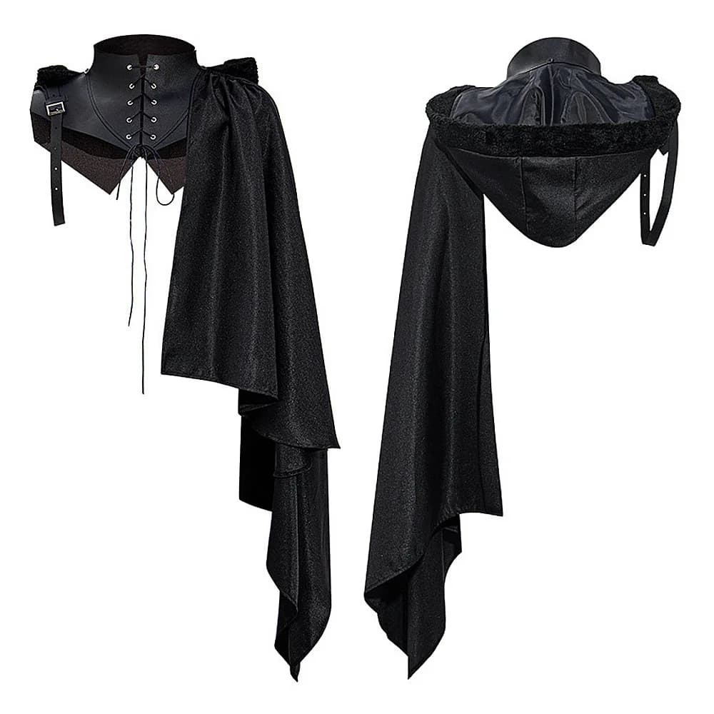 Medieval Demon Knight Rover Cowl Death Hoodie Single Shoulder Punk Halloween Performance Ethnic Stage Costume Women's Fashion