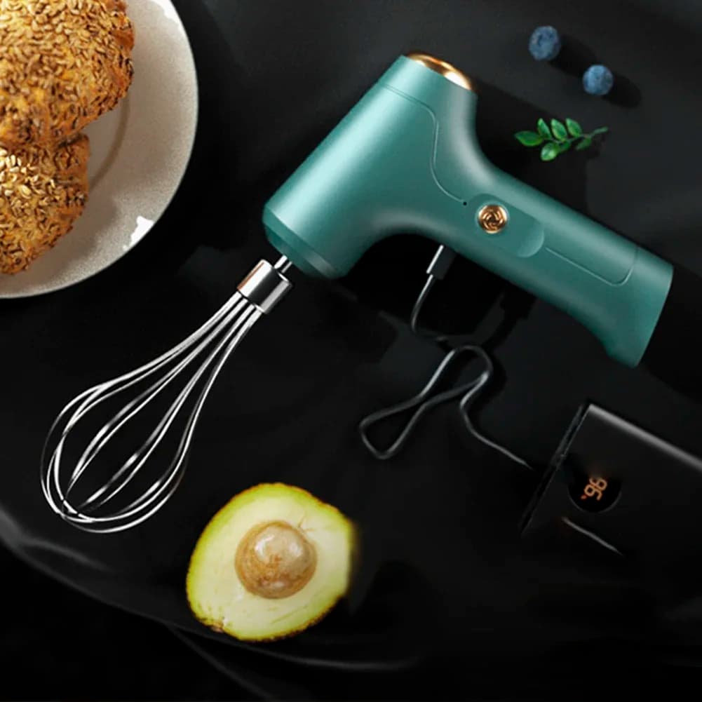 Three-speed kitchen mixer Electric manual mixer * 1 + * 2 + USB charging cable * 1 24,6 * 16 cm to bake handheld cakes for egg blend