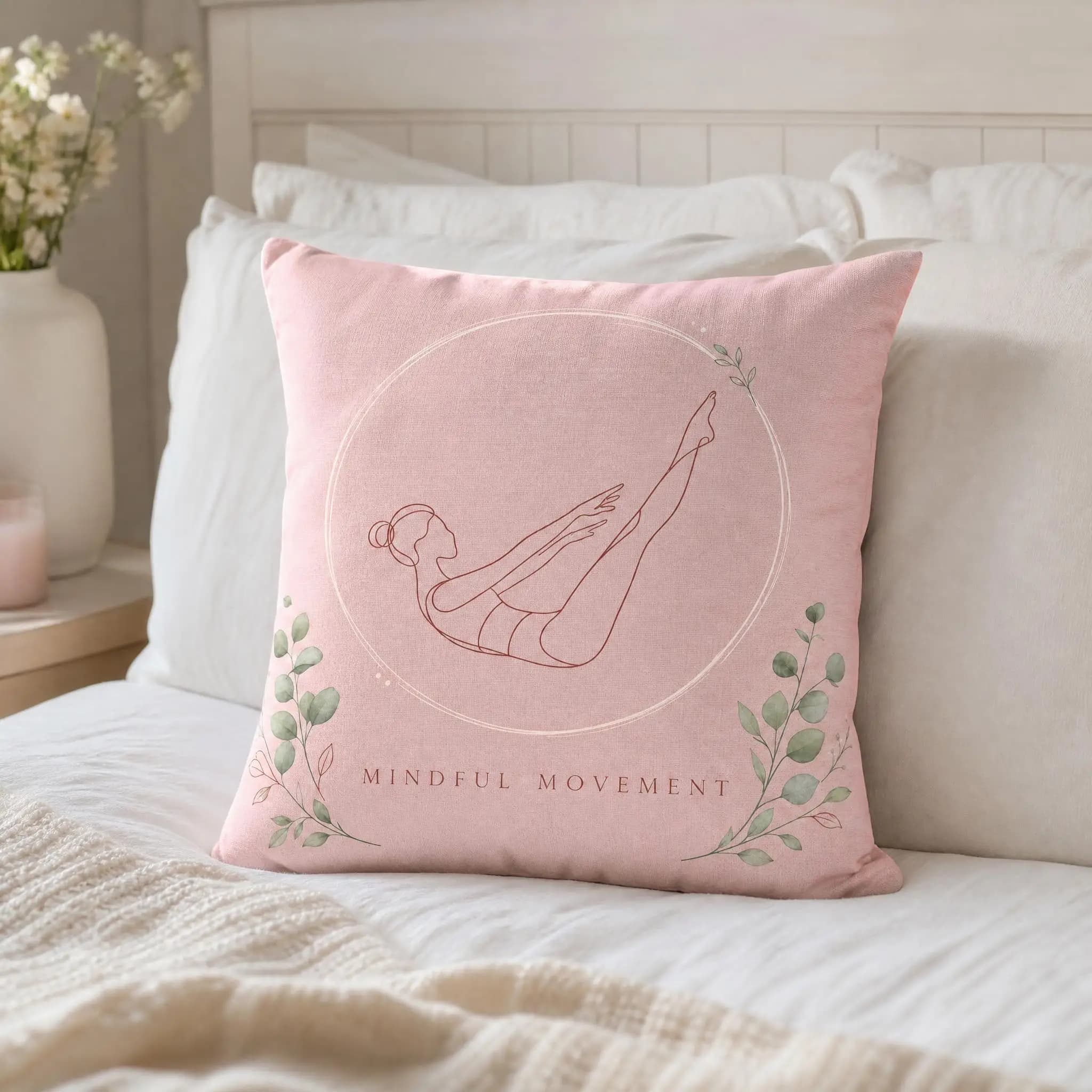 Pink Pilates Princess Pillow Cover, Suitable For Sofa Bedroom Decoration, Unique Holiday Gift