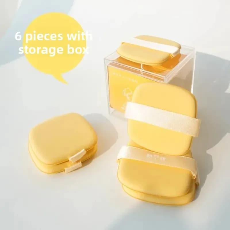 GUOXIAONIU 6PCS Foam cushion for butter-effect foundation, super soft, for dry and wet use, make-up tool with liquid foundation