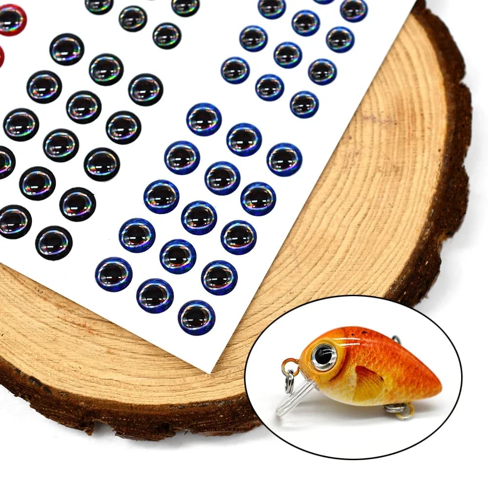 MNFT Misto 183 Pezzi 3mm 4mm 5mm 6mm 3D Olografico Richiamo di Pesca Occhio Mosca Legatura Esche Esche Fare