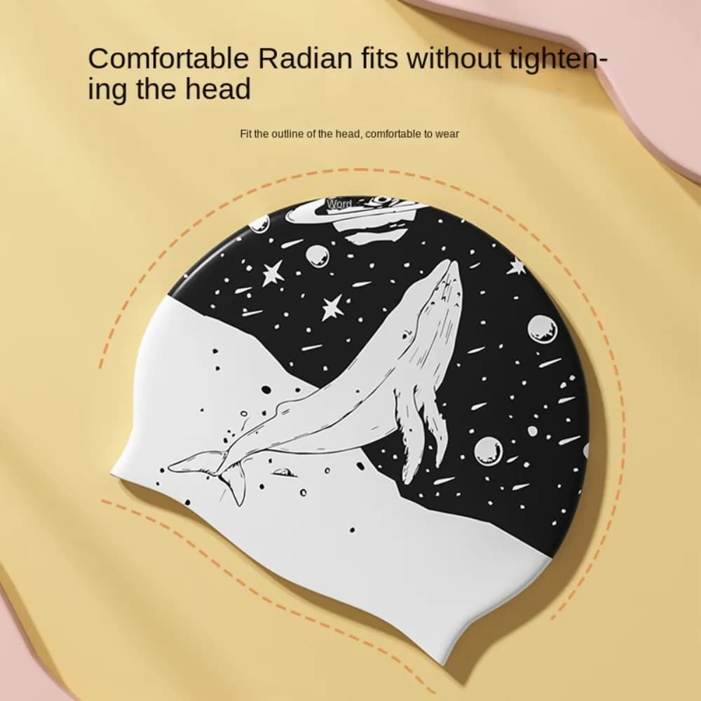 Pool Equipment Silicone Swim Head Silicone Elastic Waterproof Swimming Hats Non-slip Ear Protection Swimwear Long Hair Adults