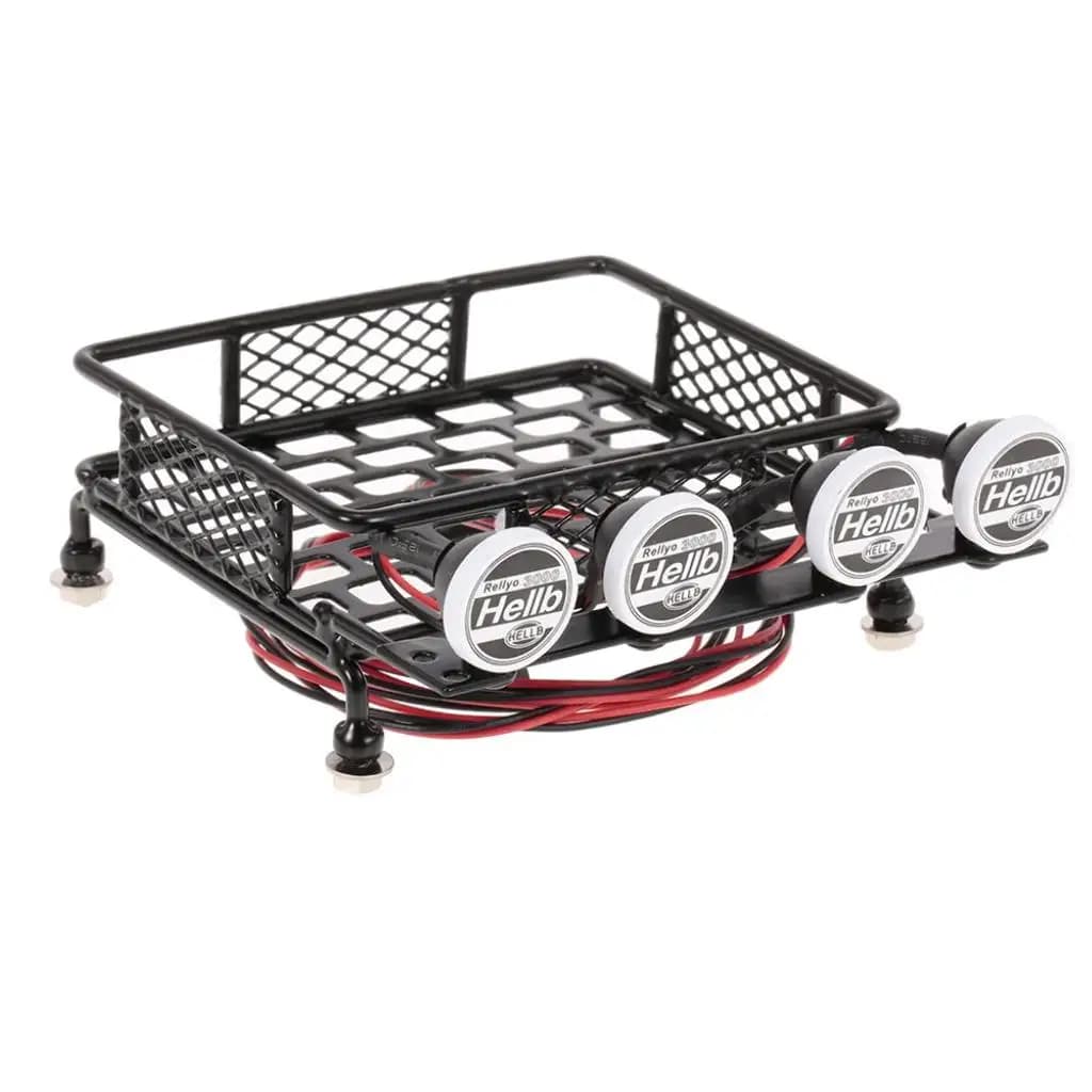 Portapacchi Regolabile in Metallo con Kit Luci LED per Auto Rock Crawler in Scala 1/10 Personalizzazione