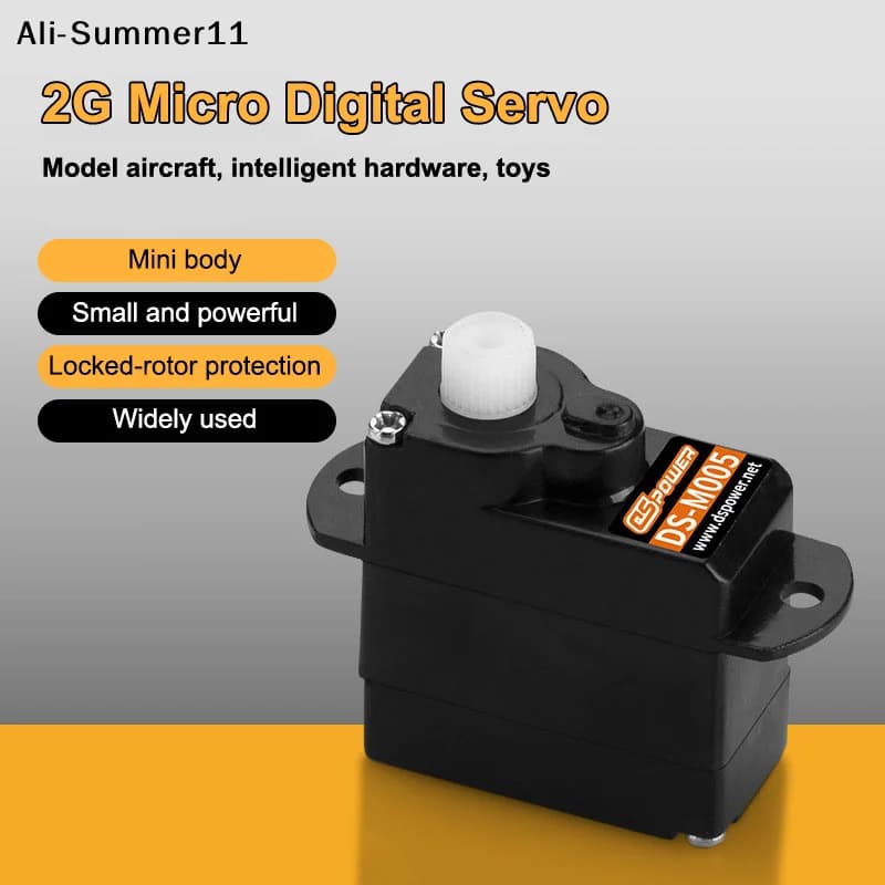 【Amn】Micro Servo Digitale 2g per Modelli RC F3P, Mini Auto, Aerei, Elicotteri, Barche, Robot