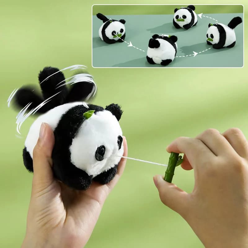 1 pz peluche Panda bambola ciondolo giocattolo tirare corda coda mobile Kawaii Anime peluche portachiavi divertente ciondolo portachiavi bambola regalo