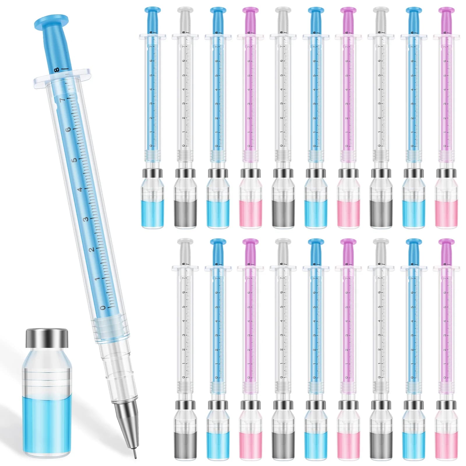 20Pcs Syringe Shaped Gel Neutral Pen,Signature Ballpoint Pen,Suitable For Nurses, Doctors And Students Stationery Children Gift
