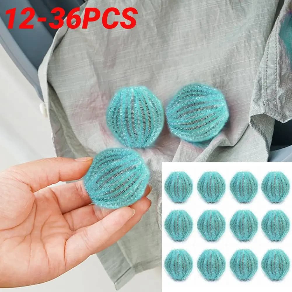 12-36 Pezzi Palline Rimuovi Peli per Lavatrice Riutilizzabili Cattura Peli di Cani e Gatti Palline per Bucato