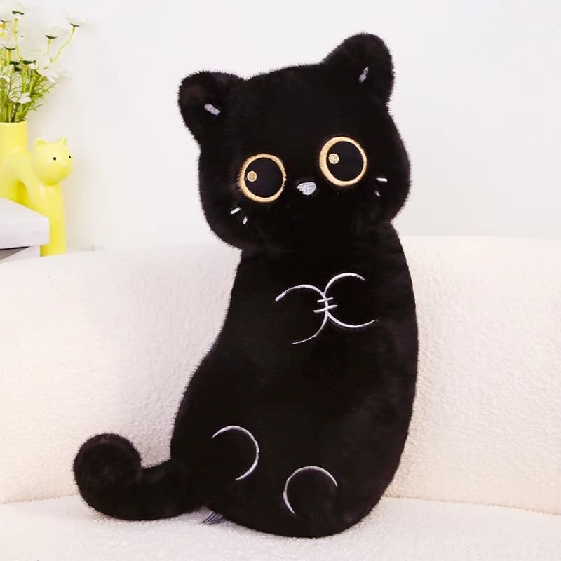Cuscino per Adulti, Decorazione per la Casa, Supporto Lombare, Cuscino in Tessuto con Motivo a Righe e Gatti