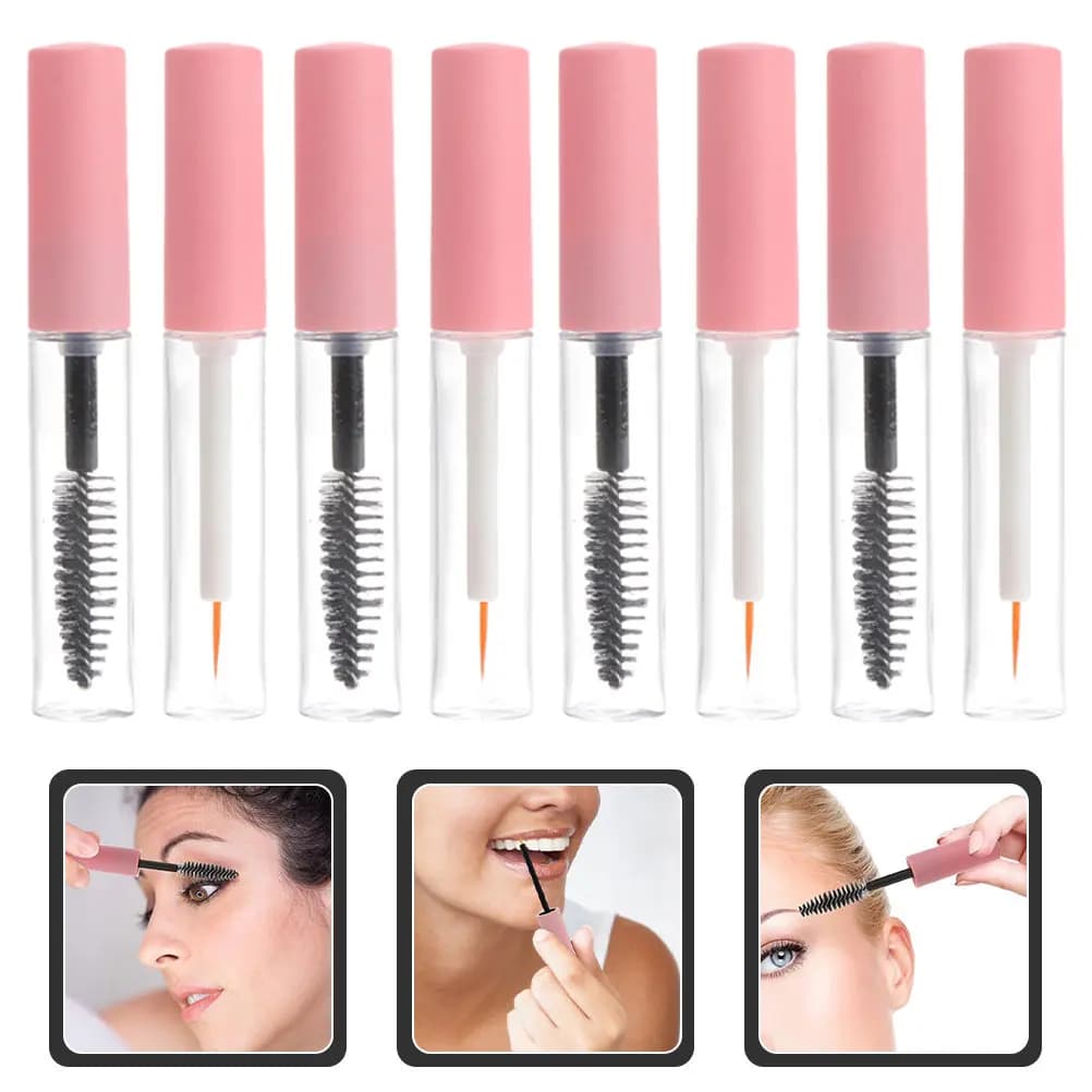 Set of Vacuum Tubes for Mascara, Transparent Containers Rechargeable for Siero Ciglia, Light Portable Dispenser for Travel Makeup and Fai-da- ♪