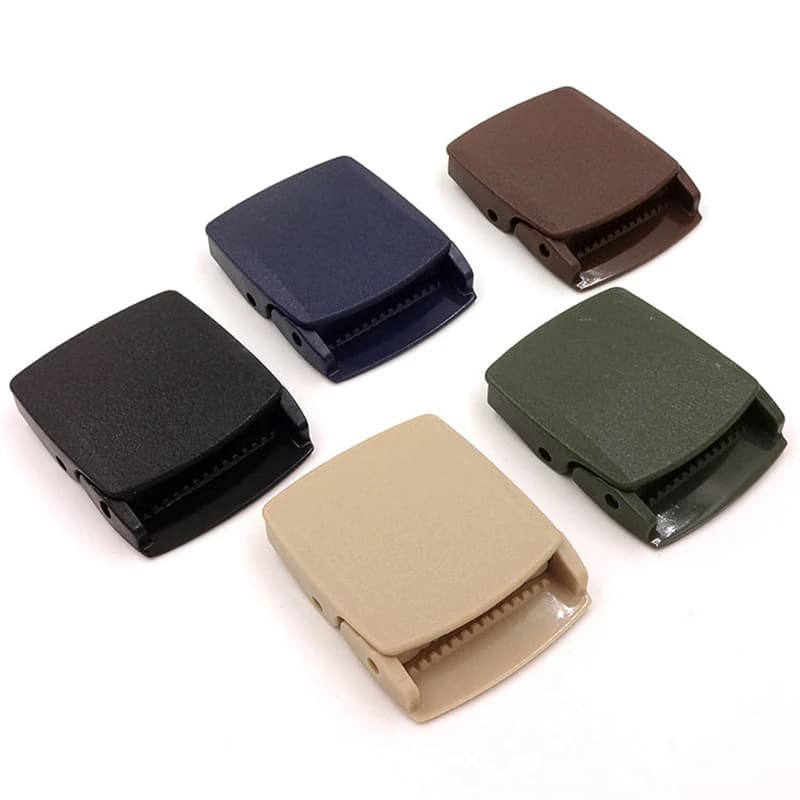 Set di 5 Fibbie per Cinture in Plastica Colorata da 32mm, Regolabili e Automatiche, per Cinture da Uomo e Clip per Cinghie Militari