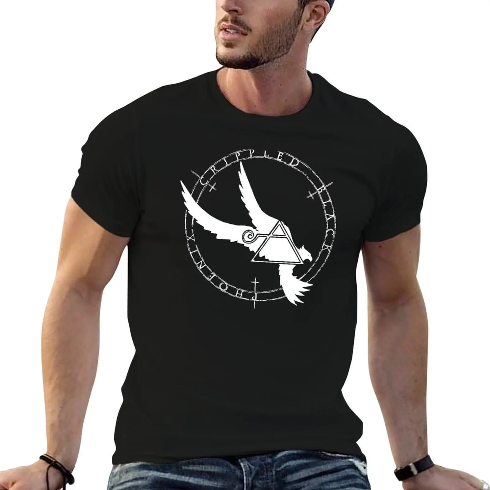 Crippled Black Phoenix 2015 A.D. (White V.2) T-shirt in cotone per uomo, magliette in cotone morbido, t-shirt in cotone 100%