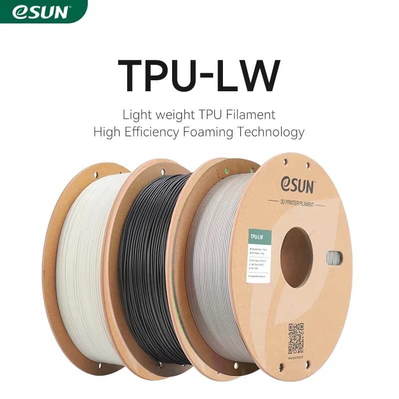 eSUN TPU 3D Printer Filament 1.75mm 0.75KG Lightweight TPU 3D Filament for Bambu Lab 3D Foam Aeronautical Material TPU-LW Filament