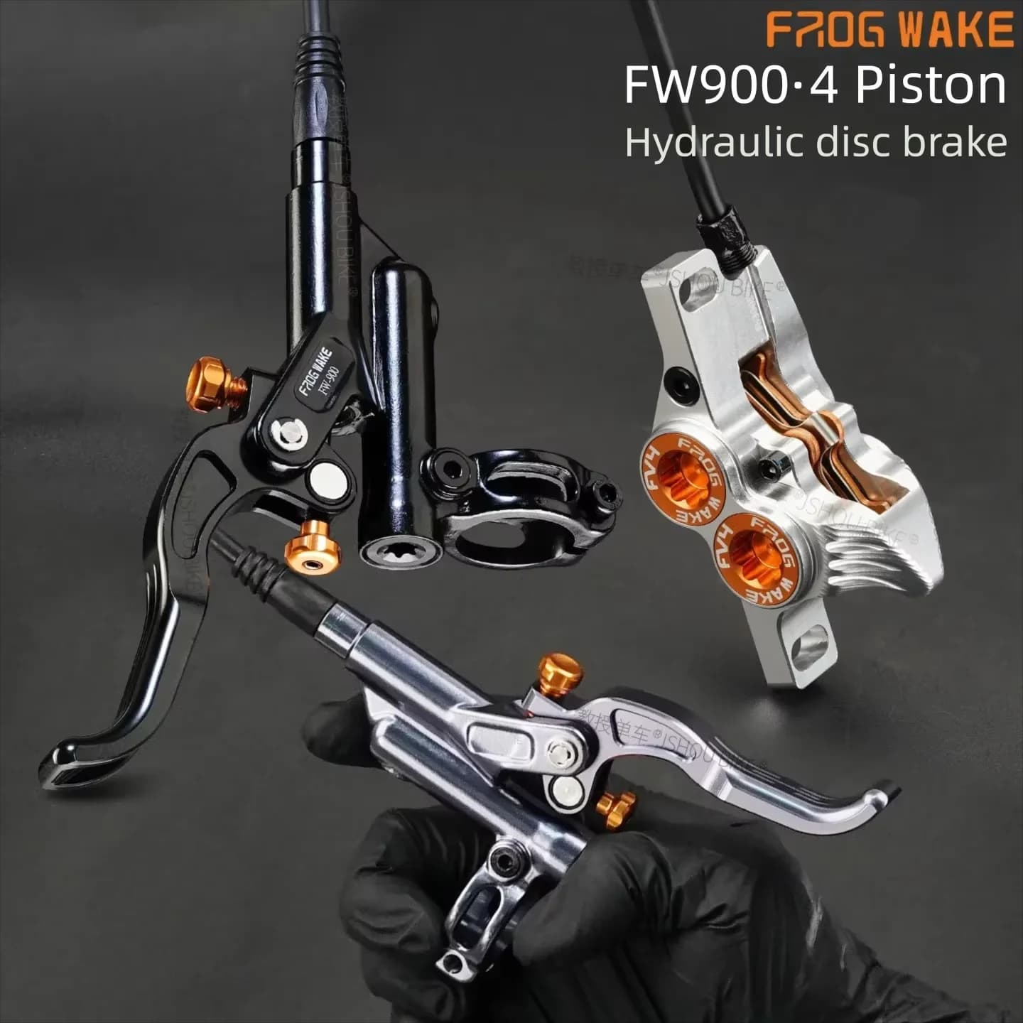 FROG WAKE FW900 MTB Hydraulic Disc Brake 4 Pistons 950/1650mm Front and Rear Fit for Shimano Surron MAGURA Bicycle Brake Kit