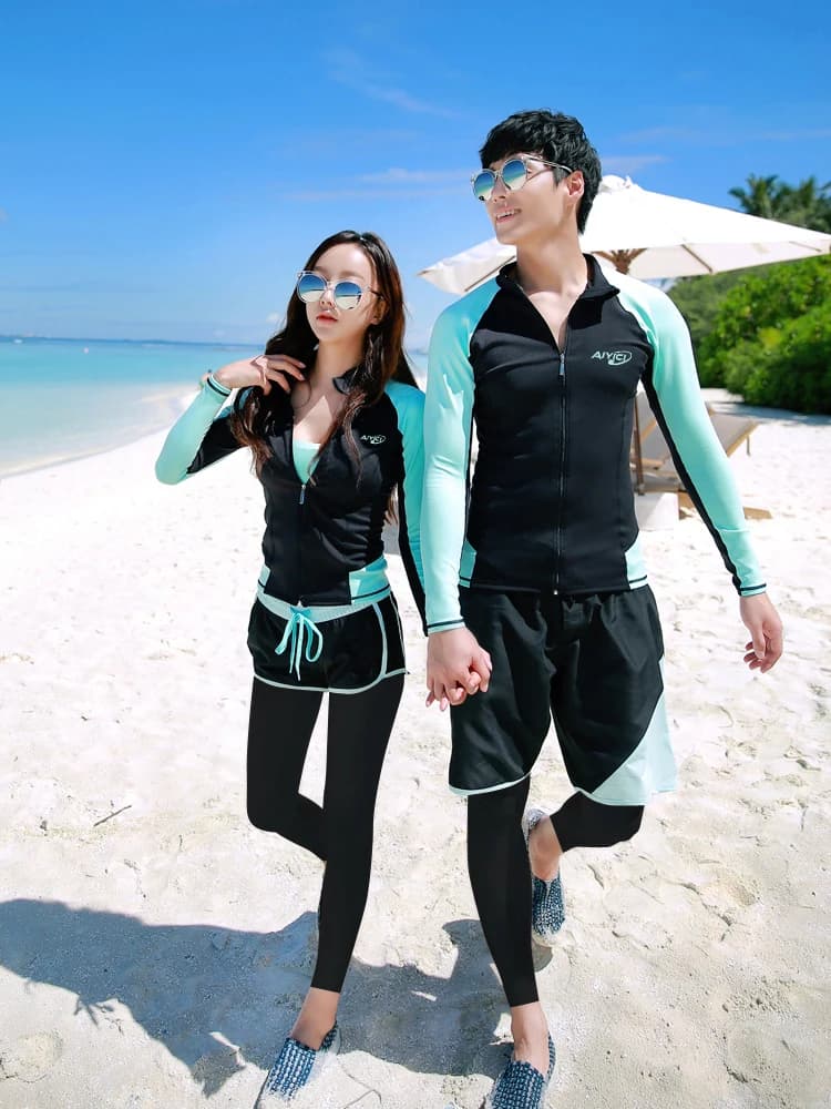 Muta da Surf Donna a Maniche Lunghe e Pantaloni Lunghi, Asciugatura Rapida, Design Separato, Costume da Snorkeling e Nuoto per Coppie, Anti Meduse