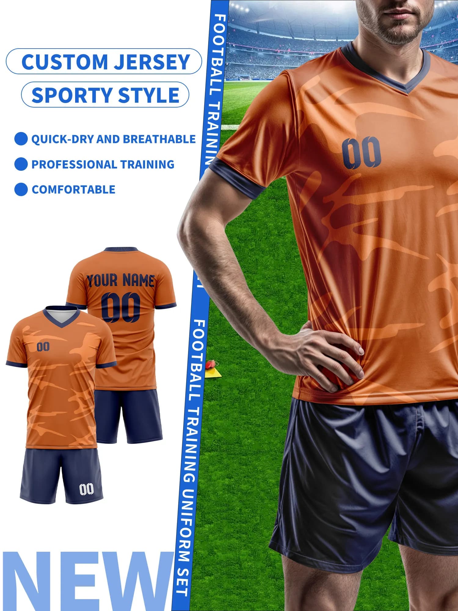 Crea la Tua Maglia da Calcio Personalizzata | Nome e Numero Personalizzati | Maglia da allenamento da calcio traspirante, maglia da calcio con badge personalizzato