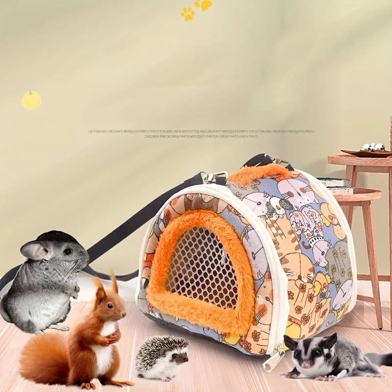1pc bel cartone animato grafico piccolo sacchetto portante per animali domestici per cincillà, criceto, maiale olandese, riccio, scoiattolo, porcellino d'India, Parr