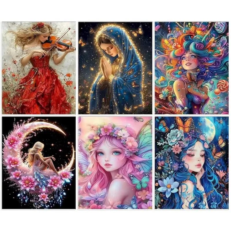 Diamond Painting Cartoon Fairy Full Round/Square Diamonds Mosaic Handmade Art Exquisite Creative Gift Home Decoration