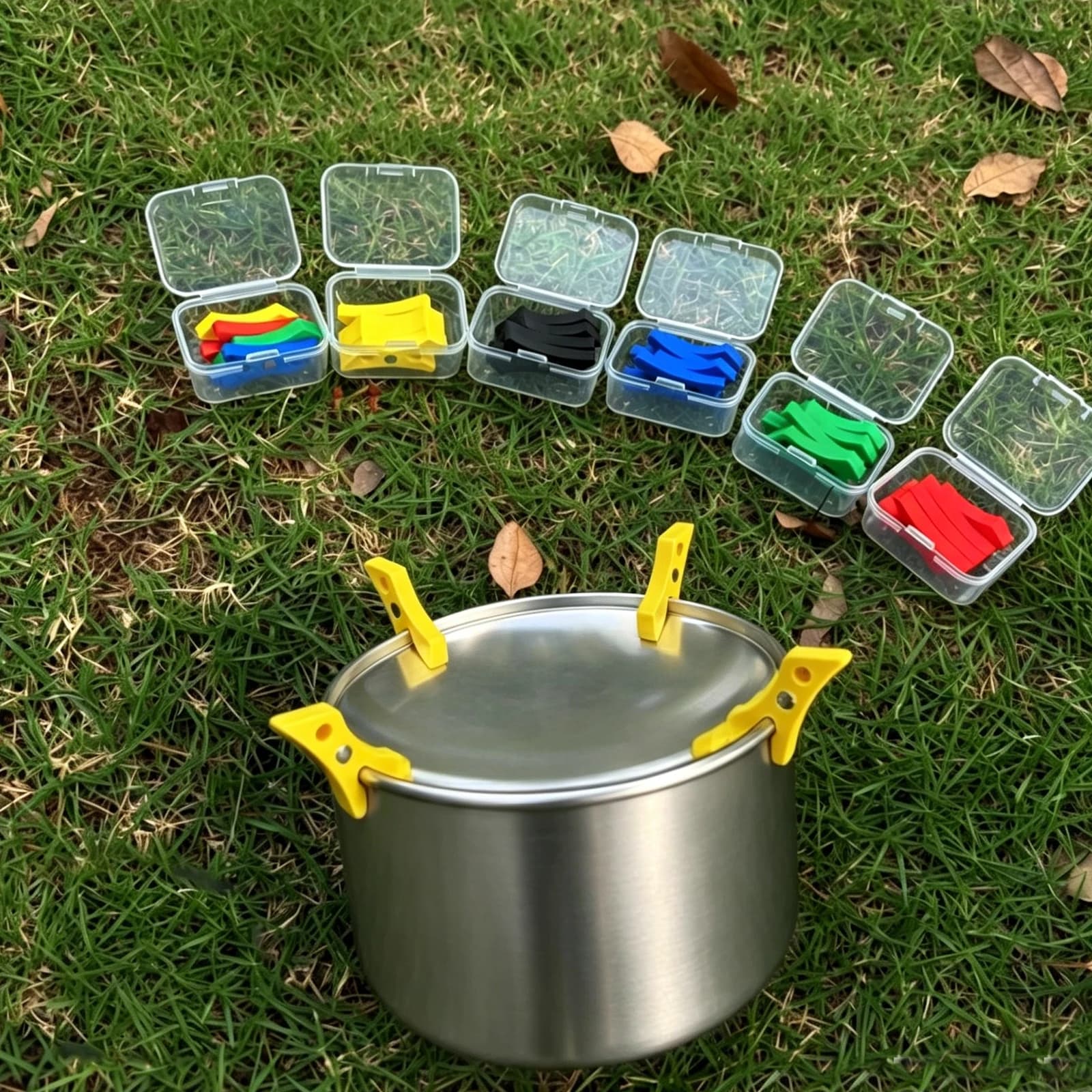 4Pack Magnetic Tripod Camping Stove Stand 1.5g Ultralight Camping Gas Tank Bracket with Storage Box Outdoor Stove & Accessories