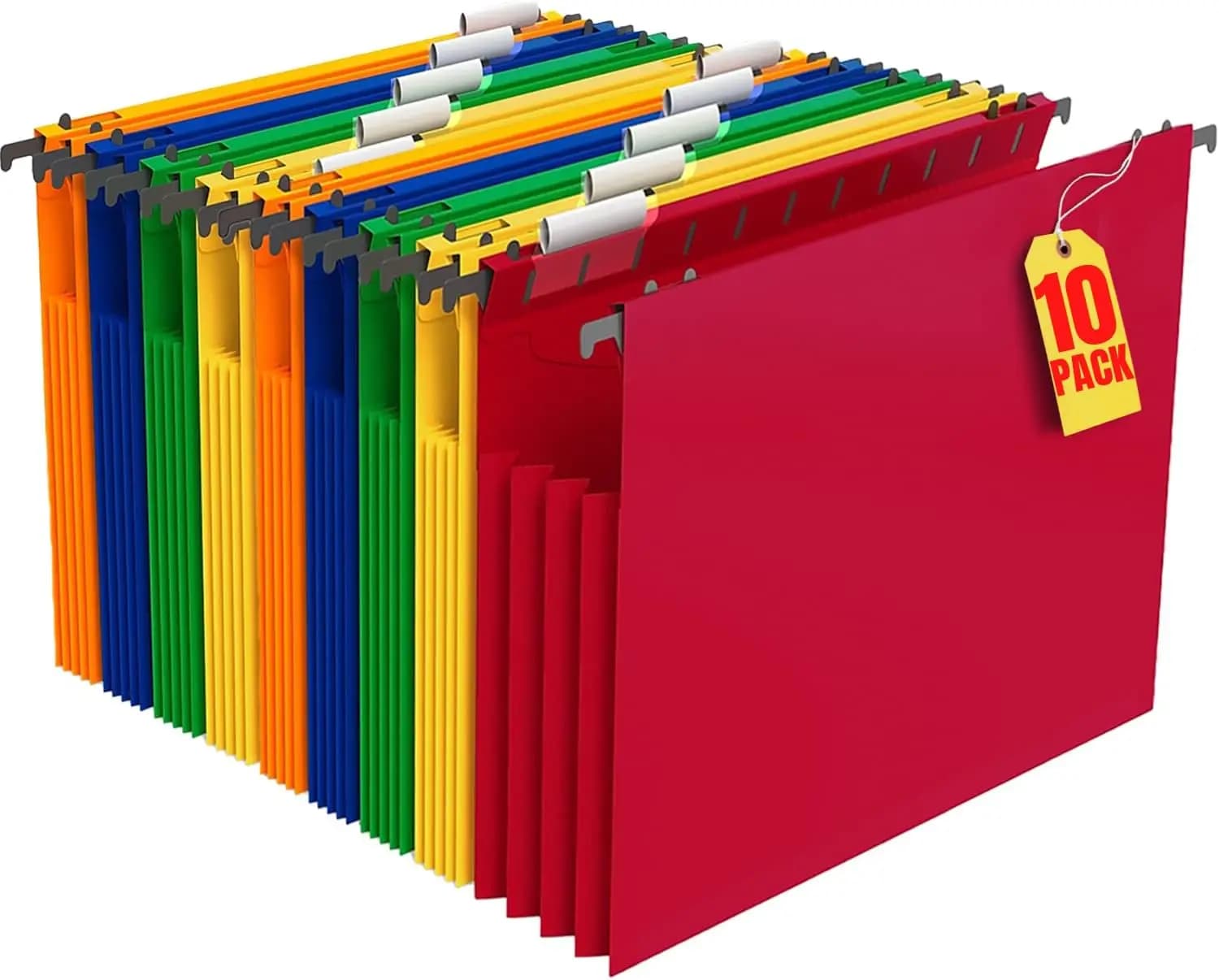 Cartella Portadocumenti Espandibile da Appendere, Formato Lettera, Colori Assortiti, Confezione da 10 per Organizzazione Ufficio