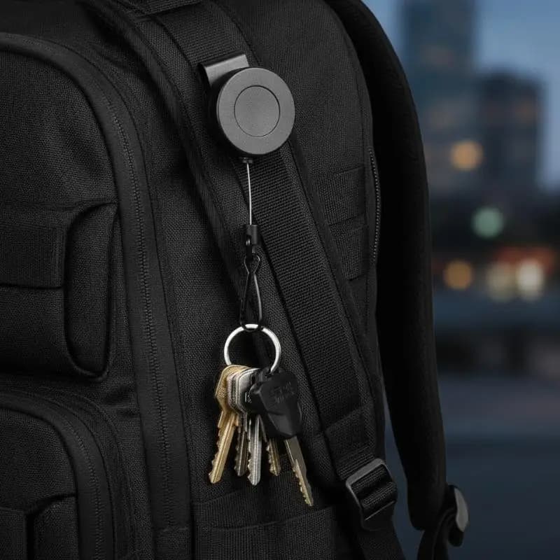 Retractable Easy Pull Anti Loss Keychain Steel Wire Rope with Belt Clip Lightweight for Hiking Travel Daily Use