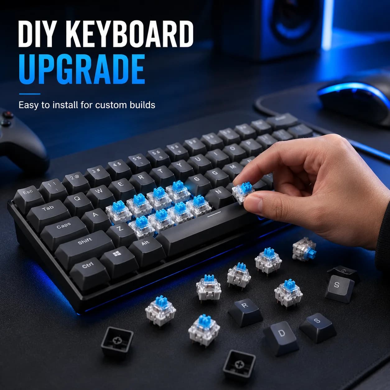 3 Pin Tactile Keyboard Switches 100PCS Key Replacement for Gaming Office Home Studio Mechanical DIY Custom Typing Use