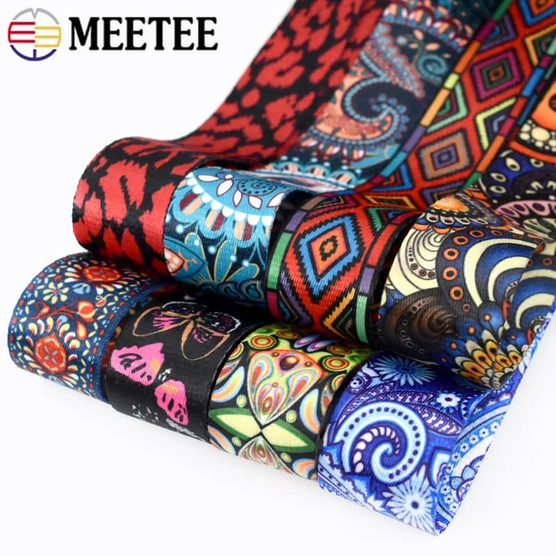 3/5/10 Metri Meetee 38mm Jacquard Stampato Tessitura Nastro Etnico Borse Nastro per Cucire Indumento Cintura Accessori