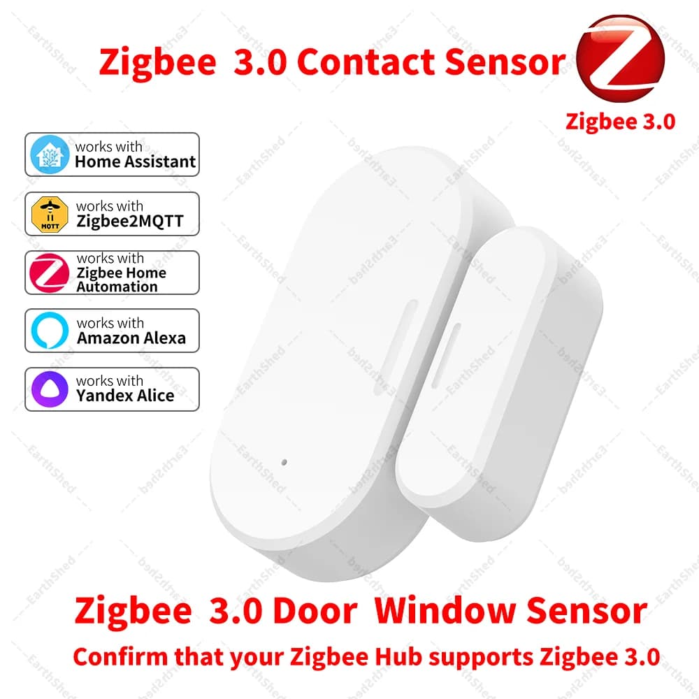 Sensore di contatto per porte e finestre Zigbee 3.0, richiede hub Zigbee, compatibile con Home Assistant, Yandex, ZHA, Zigbee2MQTT, Alexa