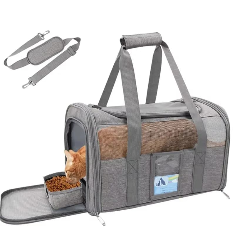 Borsa da Trasporto per Animali Domestici Trasparente e alla Moda in Materiale Oxford, Traspirante e Portatile per Viaggi in Aereo, per Gatti e Altri Animali