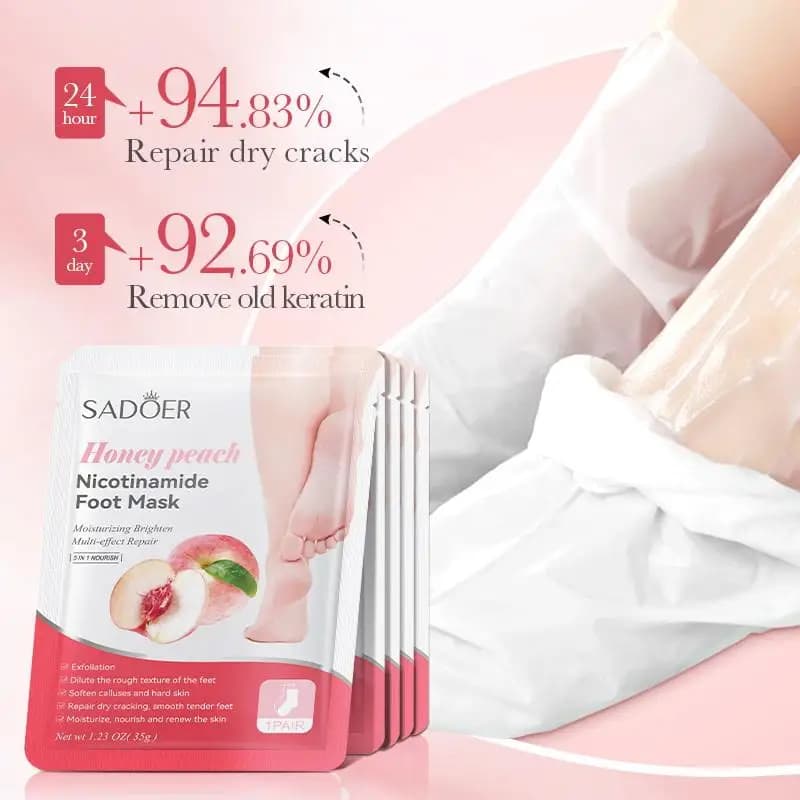 1 paio di maschere per i piedi SADOER alla frutta, maschera idratante e esfoliante per la cura della pelle dei piedi, esfoliante per pedicure e trattamenti spa per i piedi