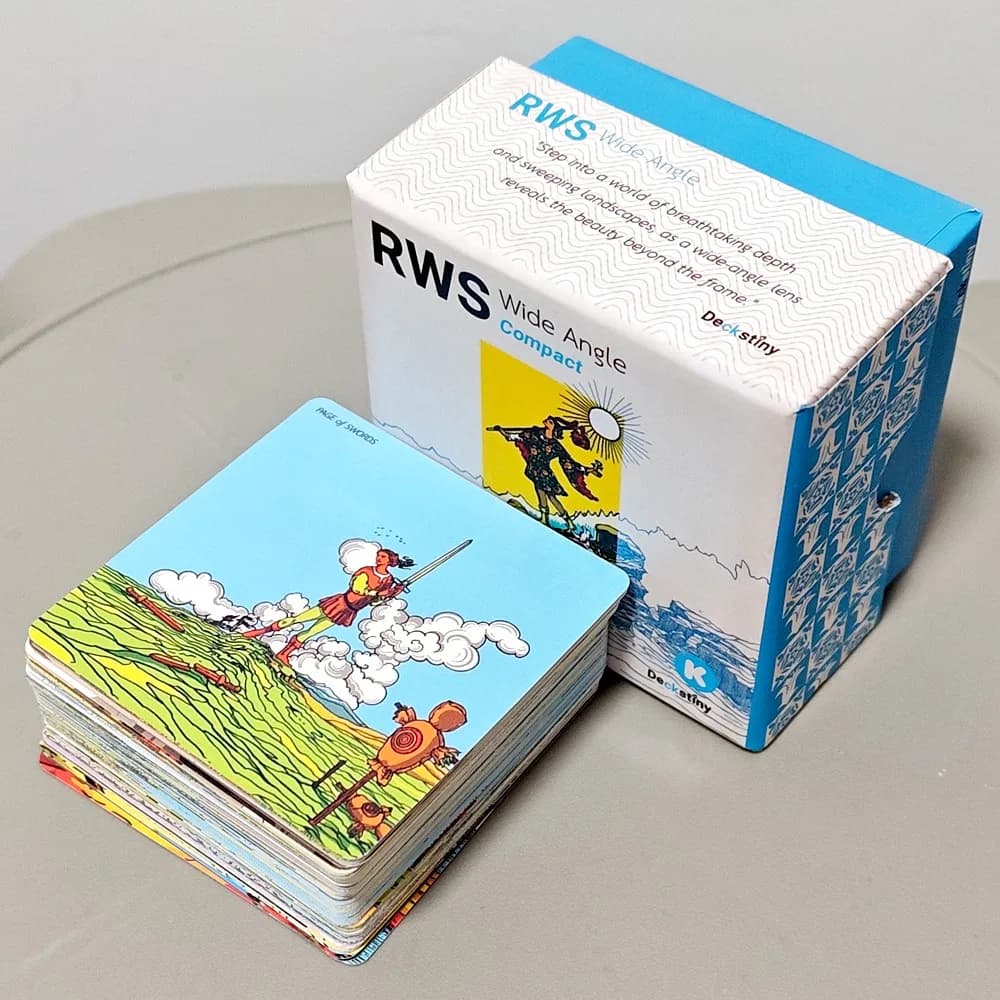 RWS Wide Angle Tarot - Compact Edition 78 Pcs Cards + 2 Specials Frame Cards Double-embossed in Two-piece Rigid Box