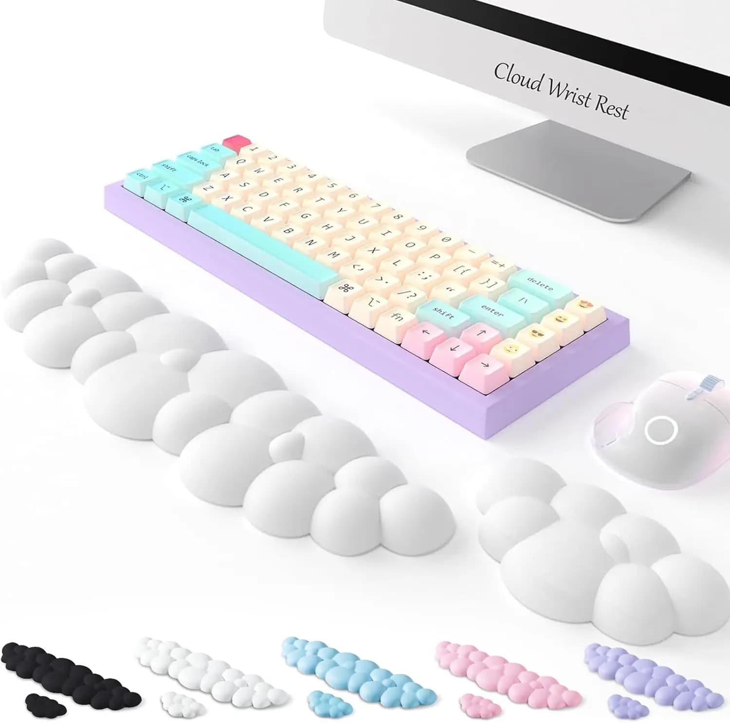 potrebbe poggiapolsi tastiera cloud antiscivolo memory foam desktop office gamer mouse poggiapolsi