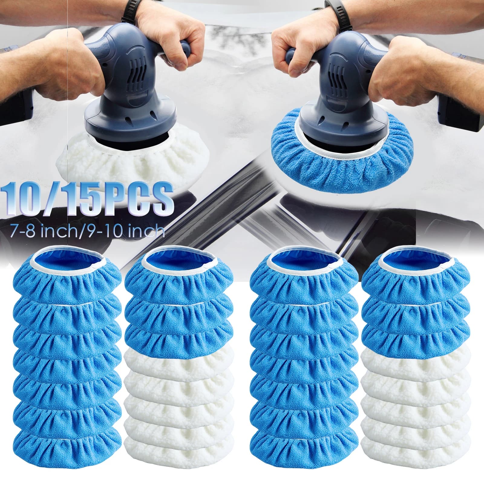 15/10PCS tamponi tampone per lucidatura auto 5/10 pollici tampone per lucidatrice di lana tampone per ceretta lucidato per lucidatura e lucidatura auto