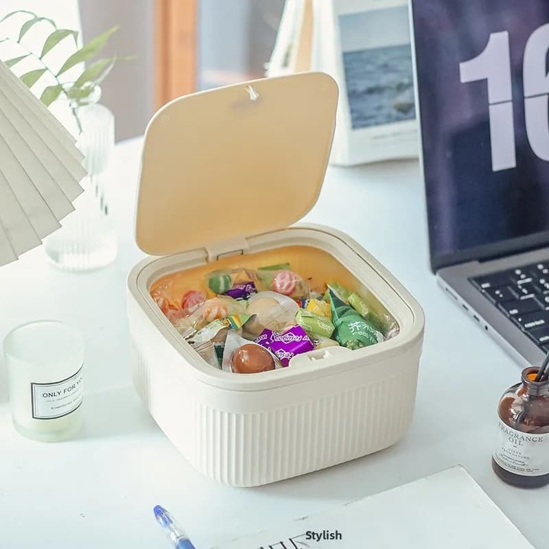 Plastic Storage Box for Snacks And Miscellaneous Items in Living Room Office Desktop Small Candy Organizer Basket