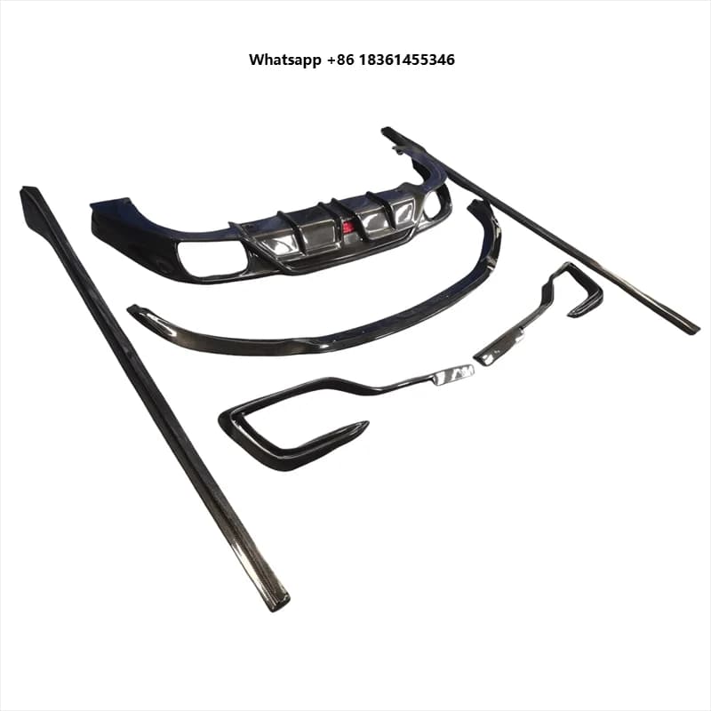 For Ghibli 2014-2016 Carbon Fiber Body Kits Bumper GuardFront Chin Shovel Rear Lip Diffuser Spoiler Side Skirts
