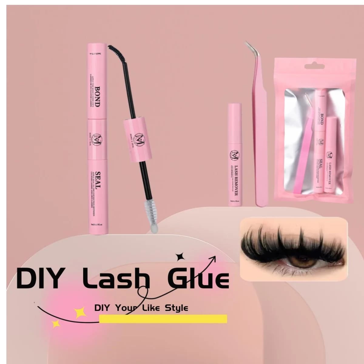 Individual Faux Eyelashes Segmented with Double Eyelash Collar - Fast drying, Delicate, No irritation, Long-lasting estate for Eyelashes and