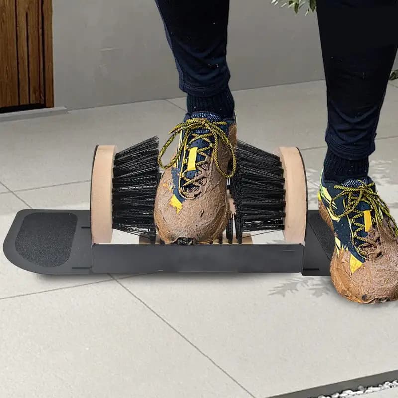 Spazzola Raschietto per Pulizia Scarpe e Stivali da Esterno, Montabile a Pavimento, per Giardino e Casa, Resistente