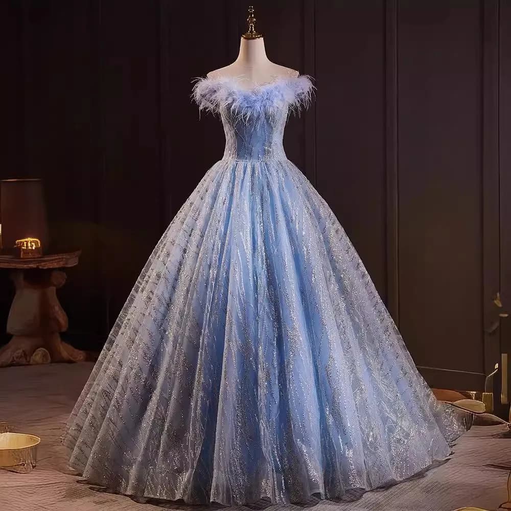 Abito da ballo personalizzato Abiti Quinceanera Paillettes Prom Abiti da festa di compleanno Occasioni formali Vestido De Anos 15 Sweet 16