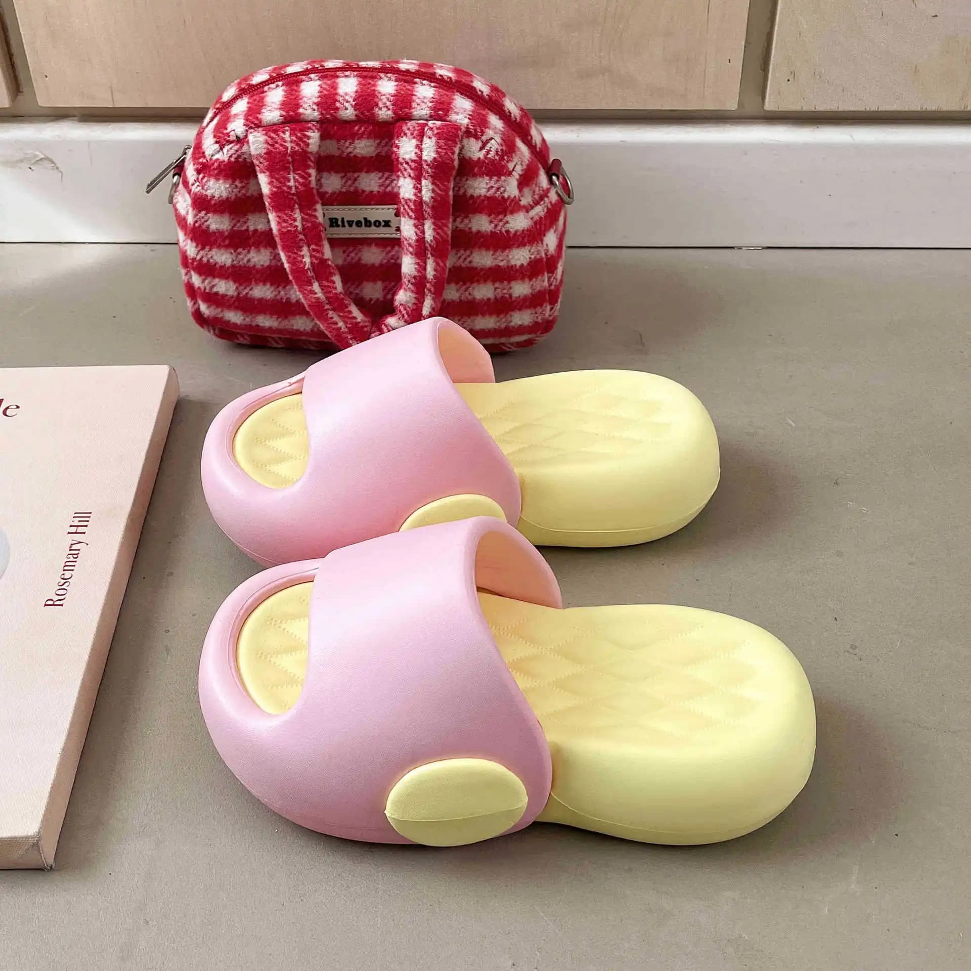 Ciabatte platform da donna con gattino dei cartoni animati, estive, antiscivolo, carine, comode, da casa.