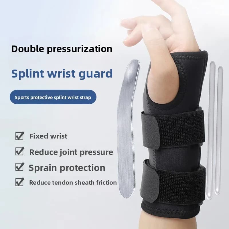 Stecca da polso sportiva a doppia compressione con cinturino fisso con articolazione in velcro regolabile, elastico traspirante per supporto per infortuni