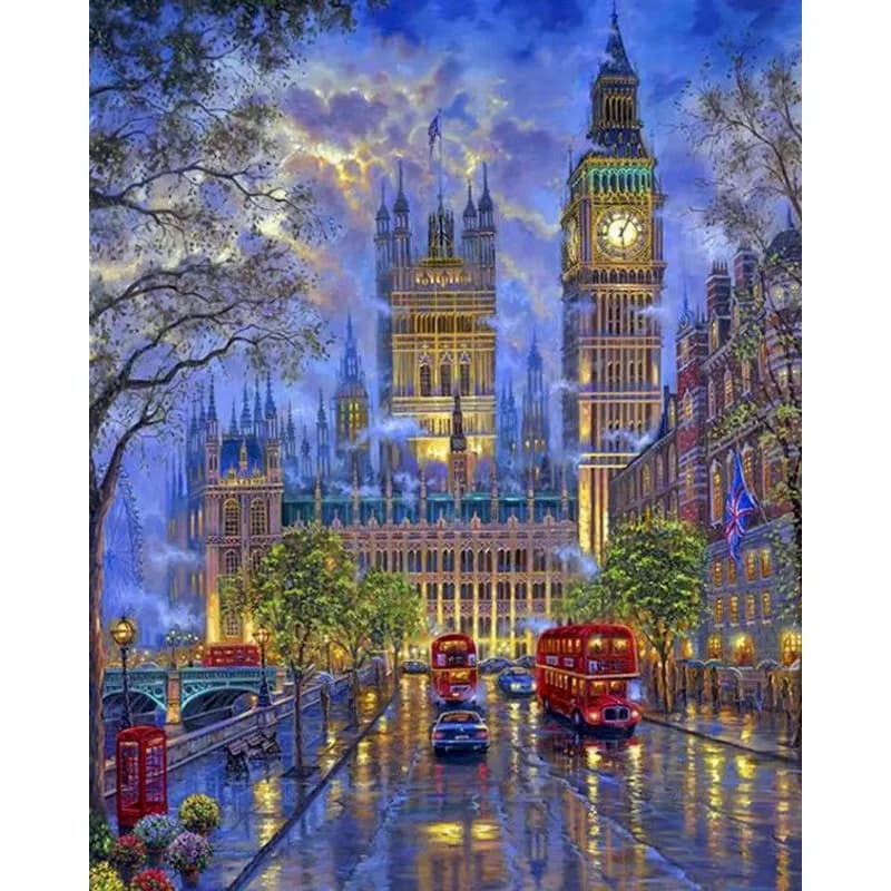 Diamond Painting London Street Scene Mosaic Handmade Artwork Full Round/Square Diamonds Exquisite Gift Home Decoration