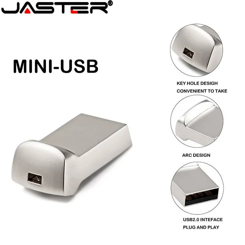 JASTER Mini Metal USB 2.0 Flash Drive 64GB Memory Stick di capacità reale 32GB Business Gift Pen Drive 32GB 16GB disco portatile U