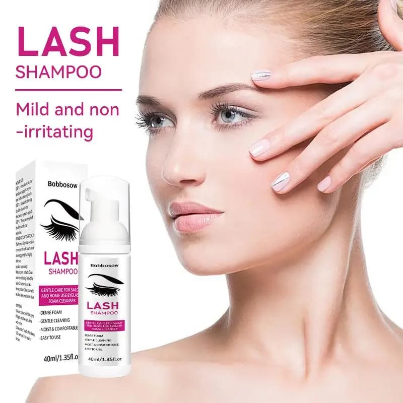 40ml Eyelash Extension Shampoo Foam With Brush Eyelid Deep Clean Cleanser For Makeup Tools Mascara Remover Glue Salon Home Use