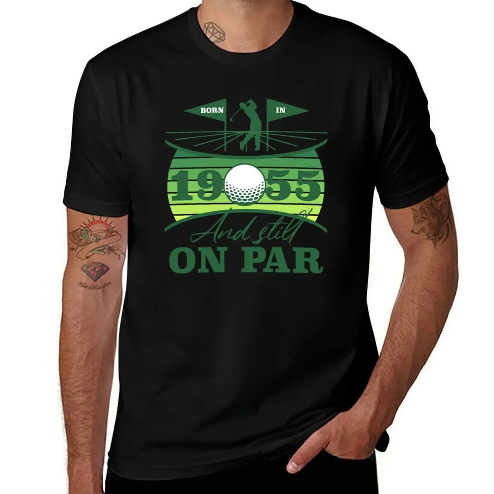 T-shirt con umorismo sul golf per il 70° compleanno del 1955, elegante maglietta grafica a maniche corte