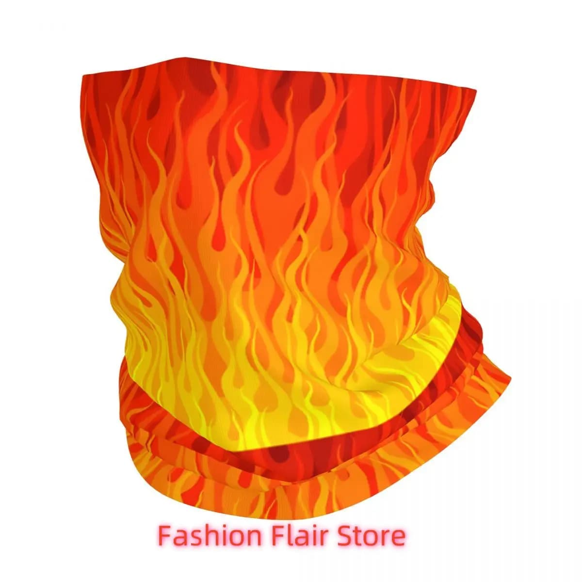 Rosso Arancione Giallo Fiamme che bruciano e fuoco Tappetino da bagno Bandana Copri collo Sciarpa avvolgente stampata Multiuso Ciclismo Equitazione per uomo Unisex