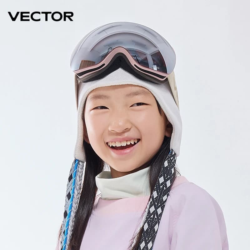 VECTOR Occhiali da Sci per Bambini con Lenti Grandi Sferiche, Doppio Strato UV400, Occhiali Magnetici per Ragazze e Ragazzi, Occhiali da Snowboard