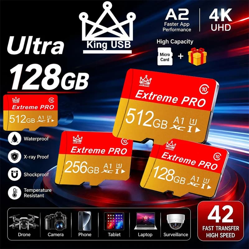 128GB 64GB 256GB Memory Card SD Cards TF Cards Micro TF SD Card 4K for Dash Cam/Smart TV/Nintendo Switch/E-Reader/VR Headset