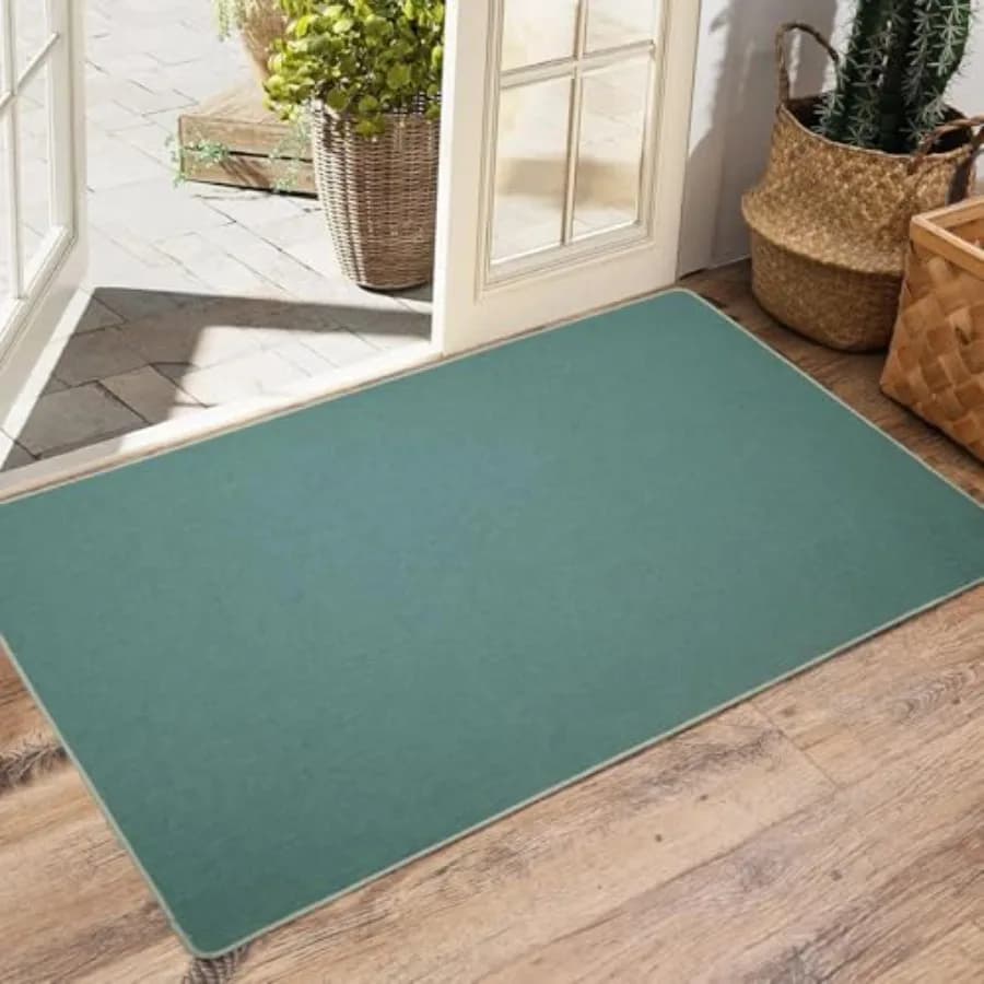 Tappetini da bagno ultra sottili da 5' - Tappeto da bagno a basso profilo in gomma, adatto per sotto la porta, antiscivolo, lavabile in lavatrice, per doccia